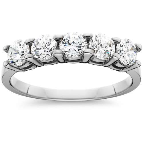1ct Five Stone Genuine Round Diamond Wedding Anniversary R..